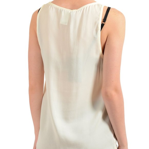 Dsquared2 Women's Ivory 100% Silk Blouse Tank Top US XS IT 38 - Picture 3 of 6